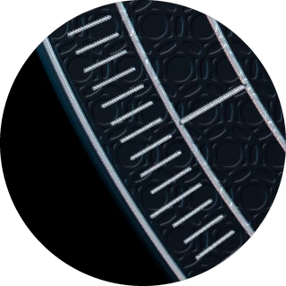 Close-up of the day marks on the dial