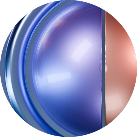 Close-up of the split moon